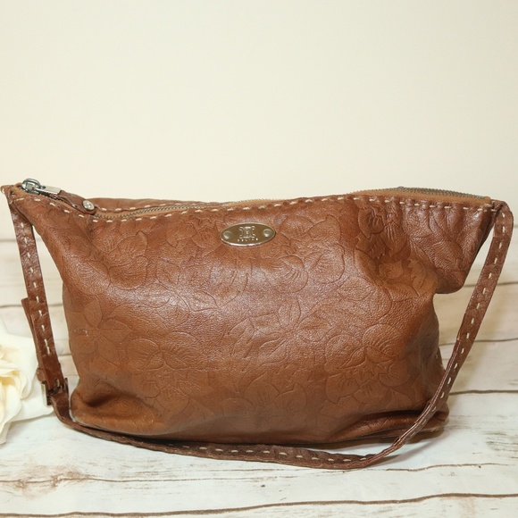 CÉLINE embossed floral leather shoulder handbag - Picture 3 of 8